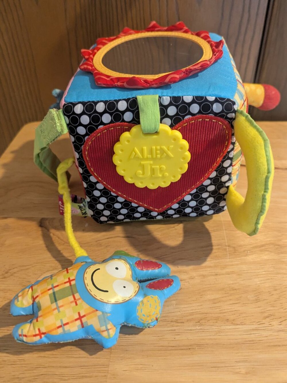 Mix & Max Cuddly Cube Toy w/ Mirro by Alex Jr Educational Colorful Motor Skills